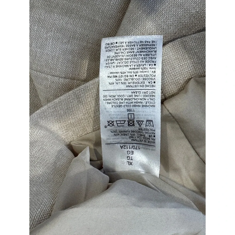 Old Navy Mens XL Linen Blend Blazer Sport Coat Beige Beachy Wedding Lightweight
